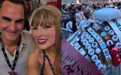 Ex-tenista Roger Federer comparece a show de Taylor Swift e tieta a cantora: “Na minha era Swiftie”